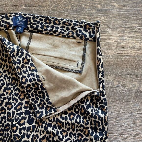 J. Crew Leopard Winnie Pants 6 Ankle Length Animal Print - Picture 5 of 11